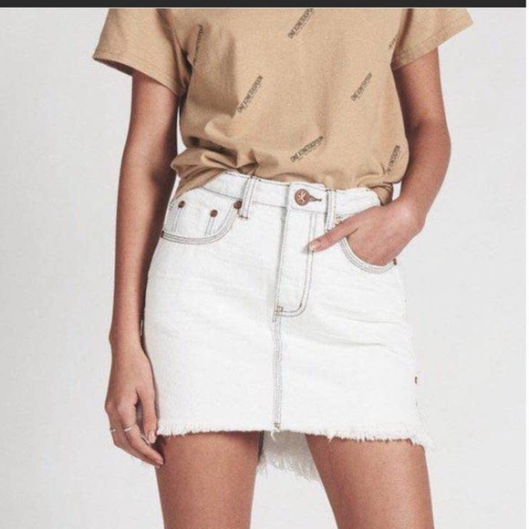 One teaspoon white denim fringe skirt - Picture 2 of 8